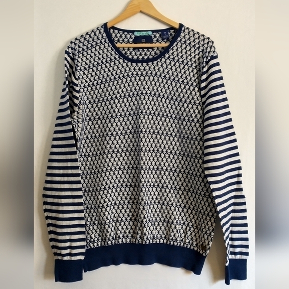 Scotch & Soda High on Chai Women's Striped Long Sleeve Preppy Sweater L - Picture 2 of 5
